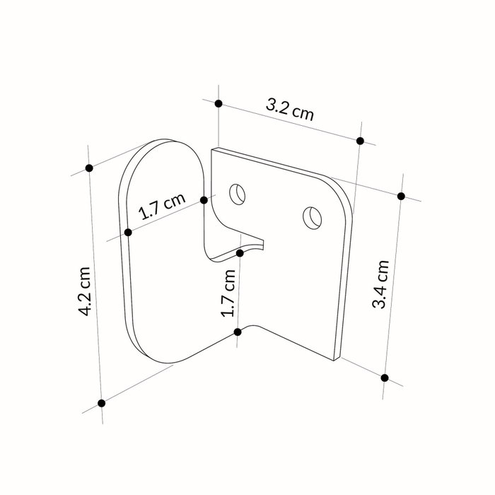 Wallity Luxa Metal Hanger Negro Set de 3